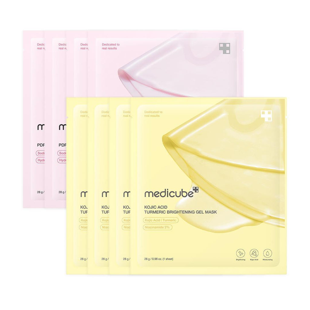 PDRN Pink Collagen Gel Mask (4 Sheets) – Salmon DNA, Color-Changing, Pink Glow Korean Skincare