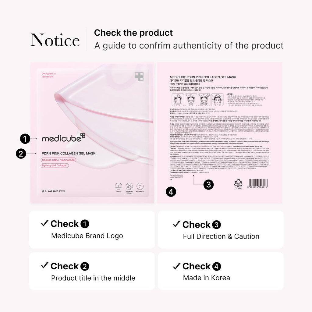 PDRN Pink Collagen Gel Mask (4 Sheets) – Salmon DNA, Color-Changing, Pink Glow Korean Skincare