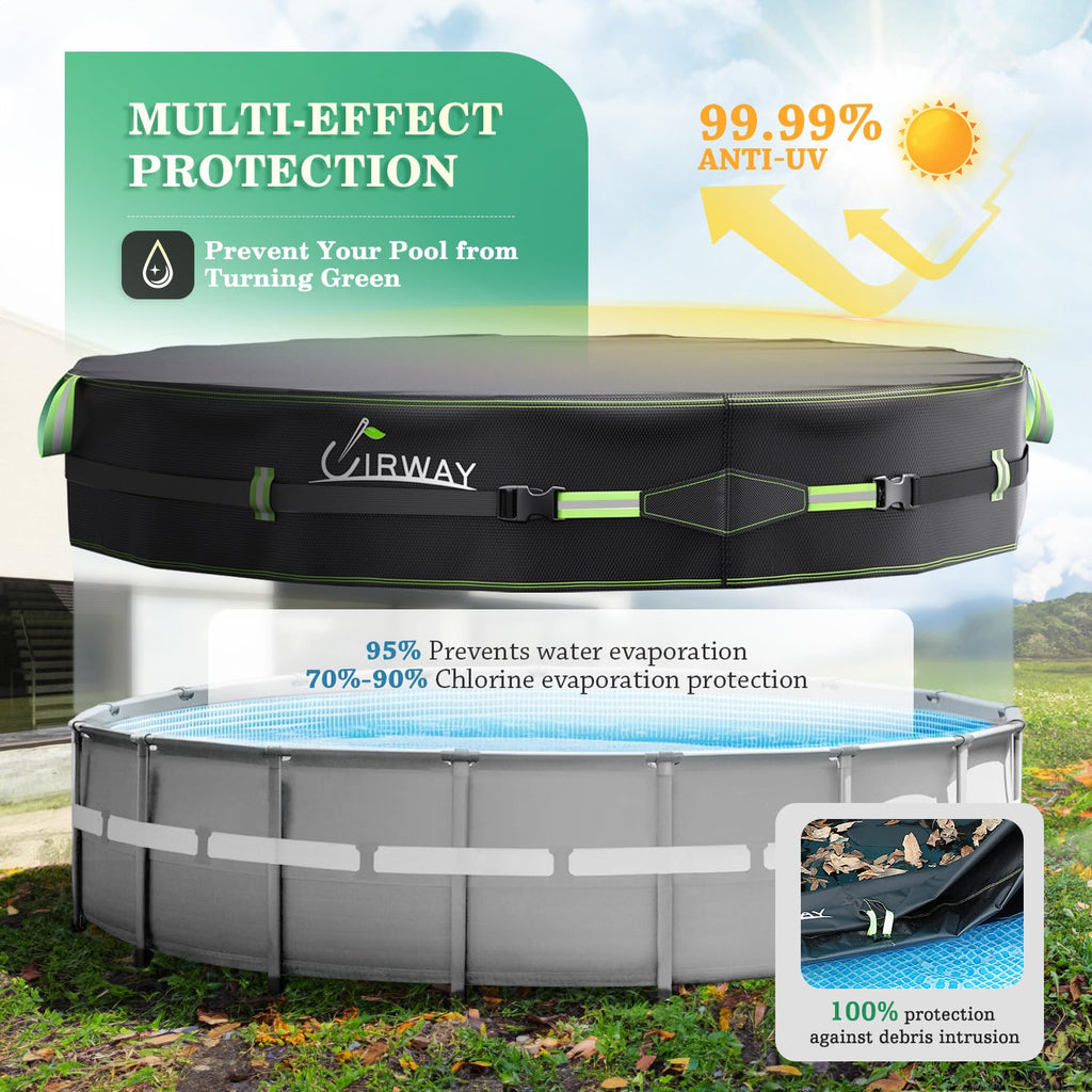 Extra-Thick Winter Pool Cover – 200gsm Heavy-Duty, Cold-Resistant & Windproof Cover for Above-Ground Pools